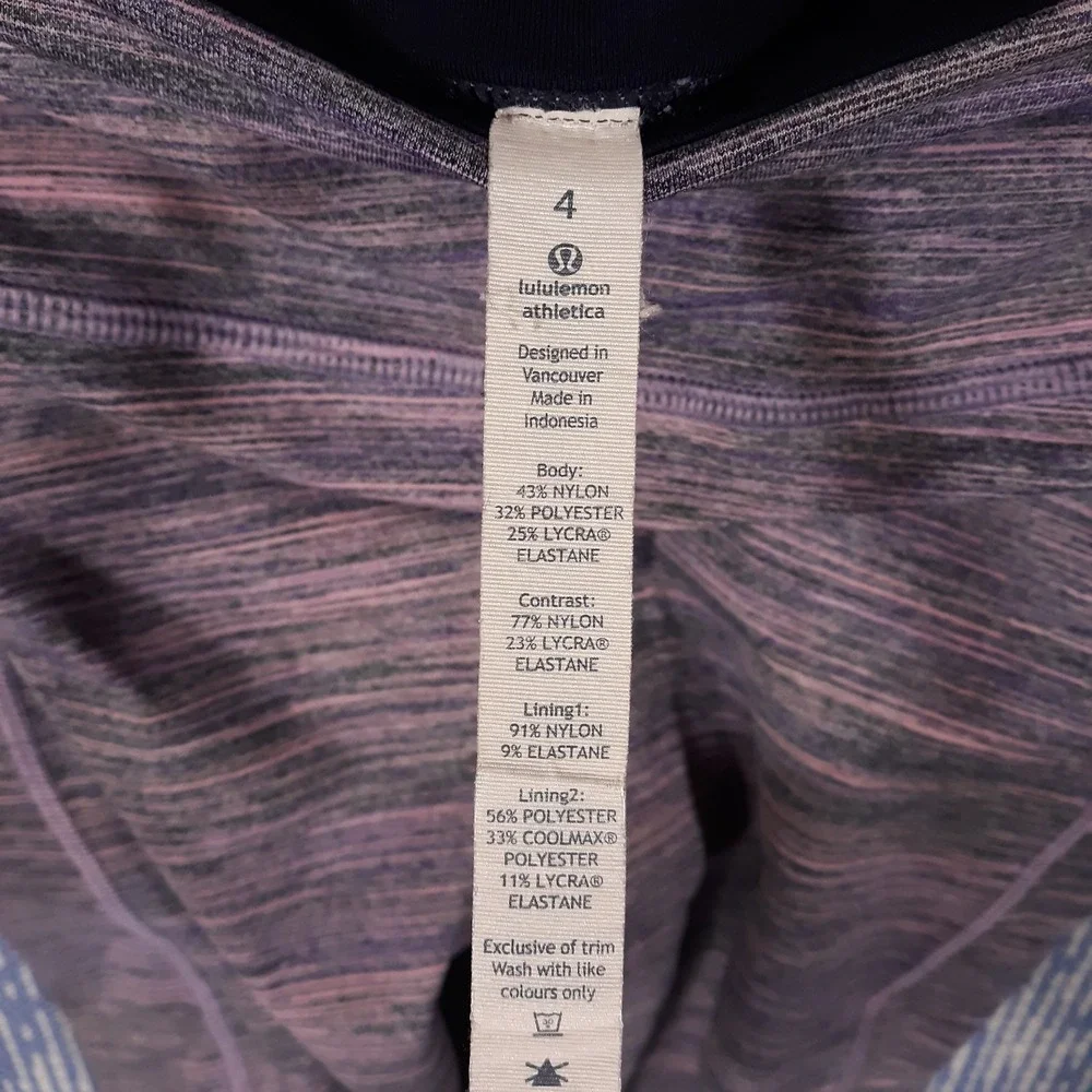 Lululemon Leggings Womens Size 4 26 x 28 Gym Workout Yoga Purple Pink